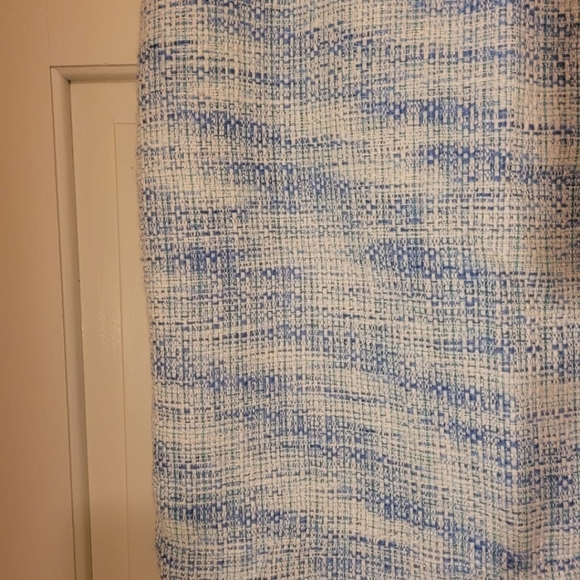 Josephine Blue & White Tweed Pencil Skirt Lined Back Zip Size 6 EUC - Picture 3 of 7